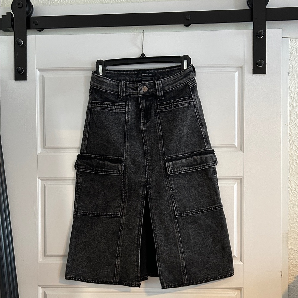 Very Cute! Charcoal Denim Skirt